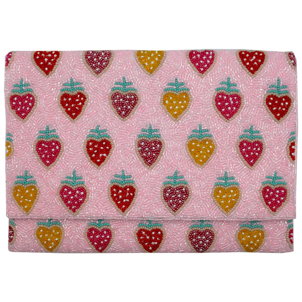 La Chic Beaded Strawberry Clutch: