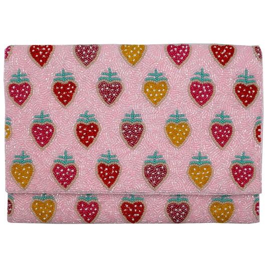 La Chic Beaded Strawberry Clutch: