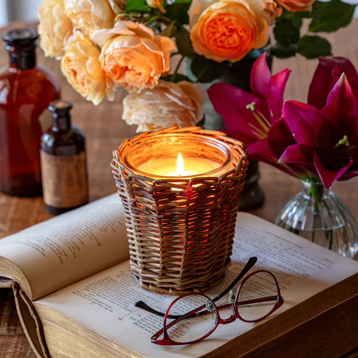 Porch View Wicker Candles