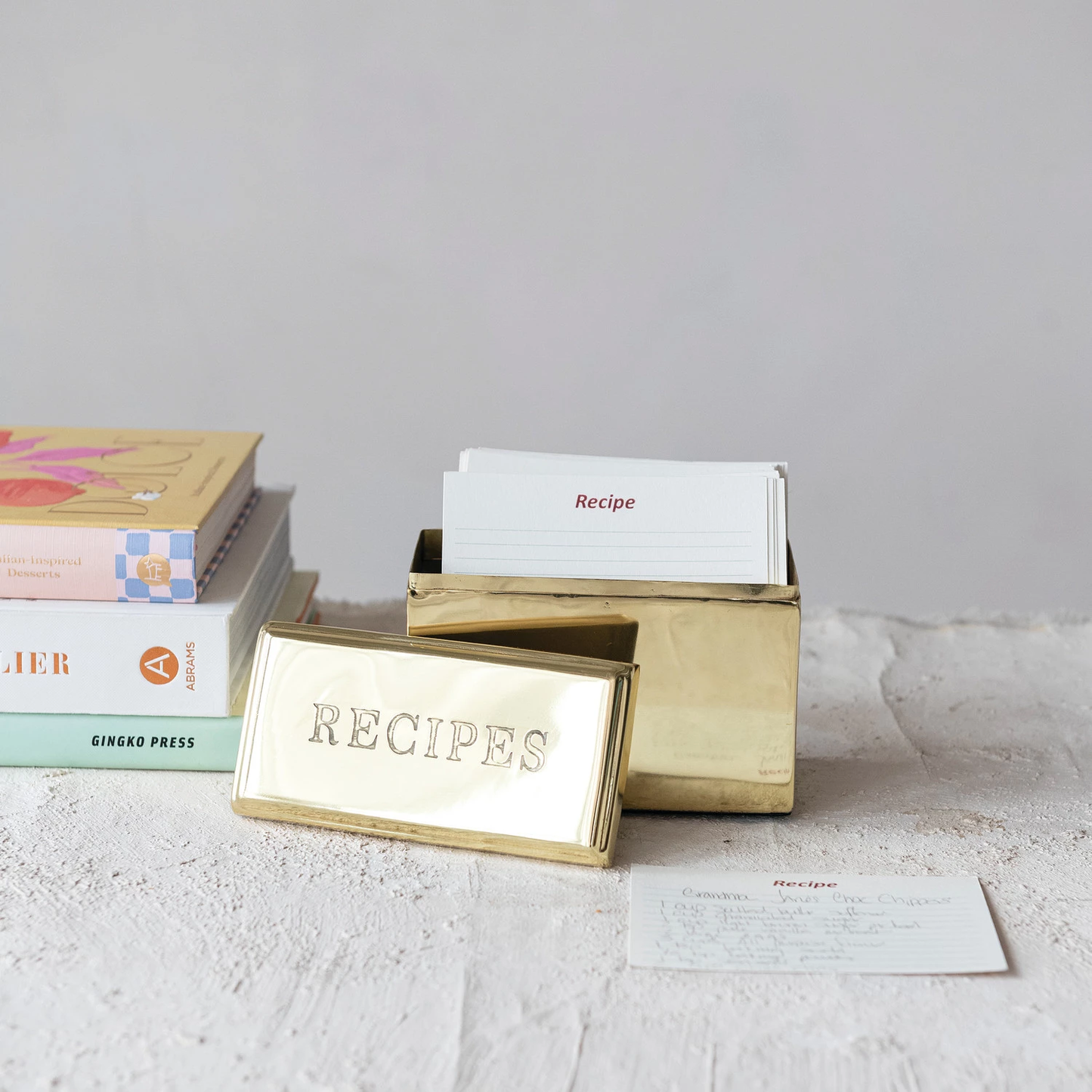 Etched Gold Recipes Box