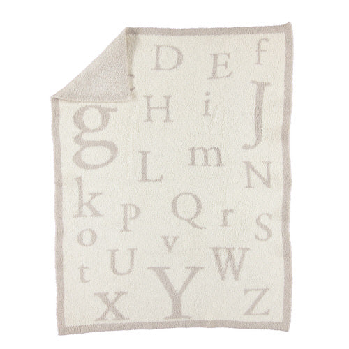 Barefoot Dreams: CozyChic ABC Baby/ Toddler Blanket in Stone & Cream