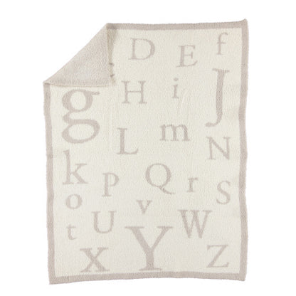 Barefoot Dreams: CozyChic ABC Baby/ Toddler Blanket in Stone & Cream