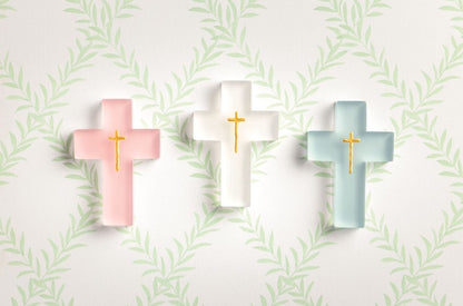 Pink Painted Resin Cross