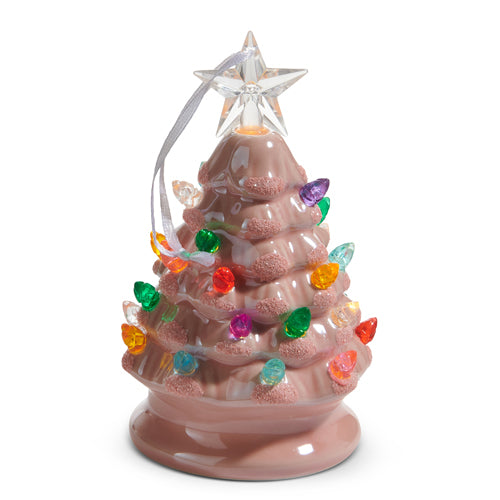 Lighted Vintage Pink Tree Ornament