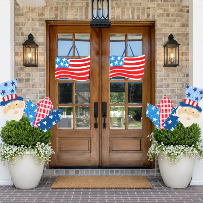24" Patriotic Fireworks - Garden Stake