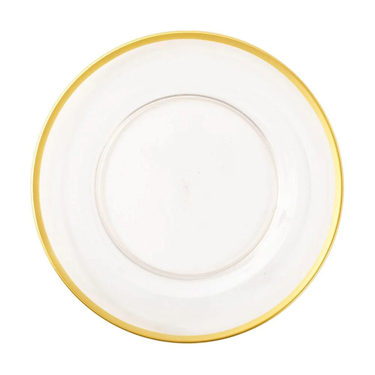 Gold Rim Clear Acrylic Charger