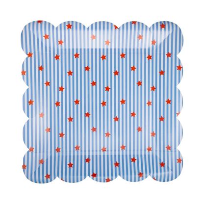 Stars & Stripes Scallop Paper Plates 10" (8/pk)