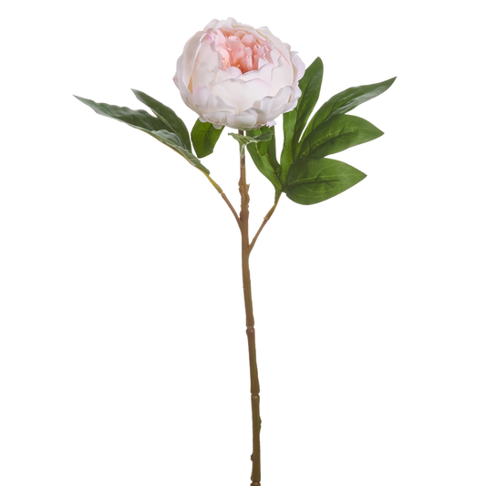 23" Real Touch Light Pink Peony Stem