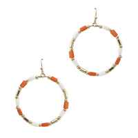 Tuffy Orange & White Earrings