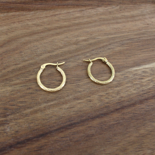 Gold Dipped Textured Hoop