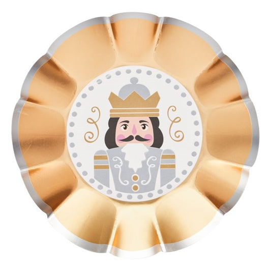 Scalloped Appetizer / Dessert Bowl: Gilded Nutcracker