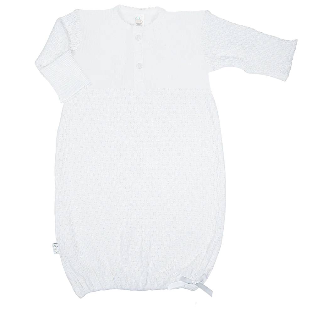 PATY: Placket Gown White NB