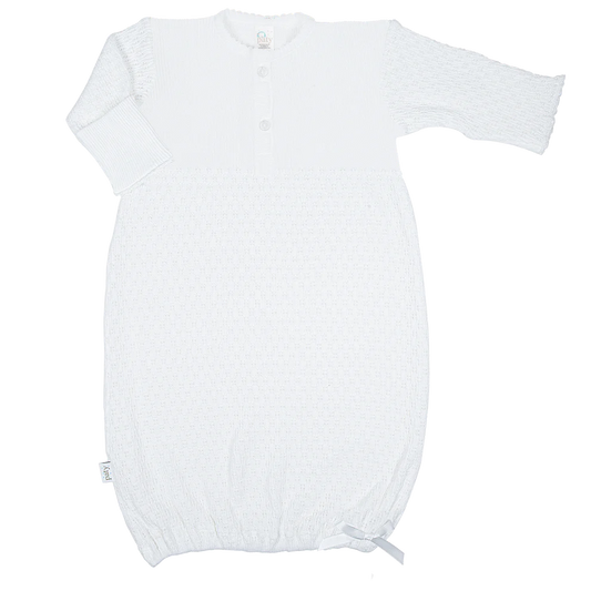 PATY: Placket Gown White NB
