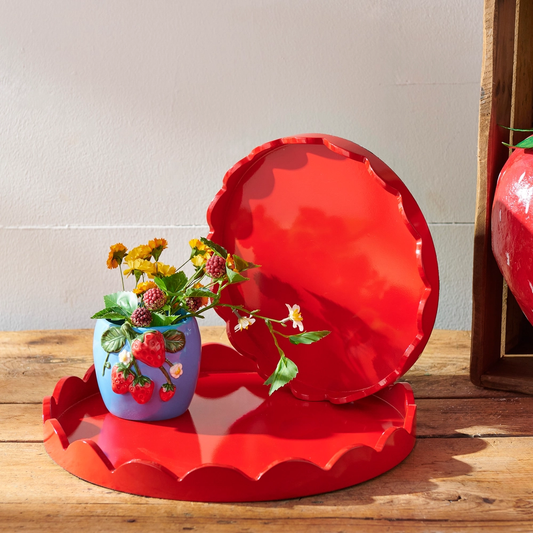 5" Blue Strawberry Vase