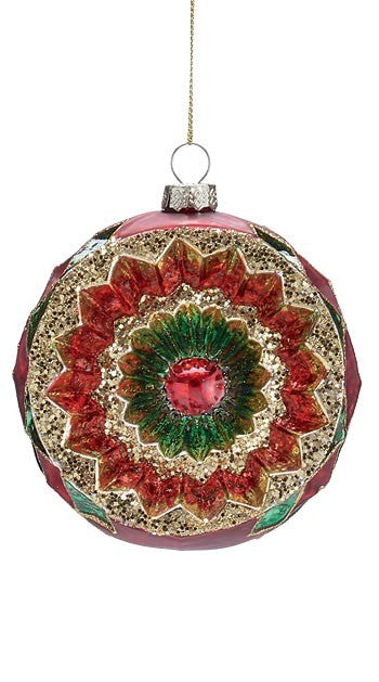 Red, Green & Gold Concave Ornament