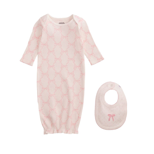 Bow Gown & Bib Set Newborn