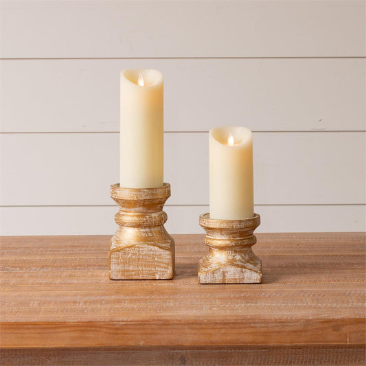 Brushed Gold Candle Holder (Small)
