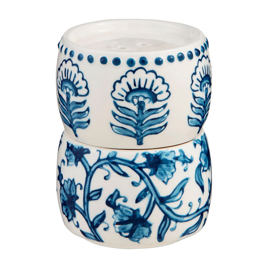 Block Blue & White Print Stack Salt & Pepper Shaker