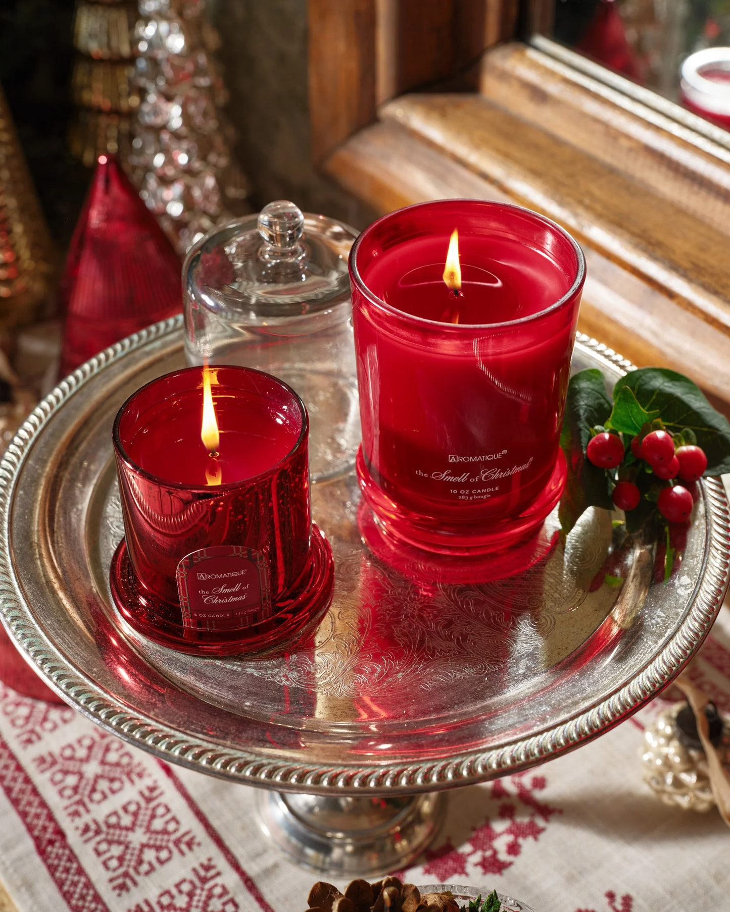 Aromatique: Mercury Glass Cloche 5oz - The Smell of Christmas