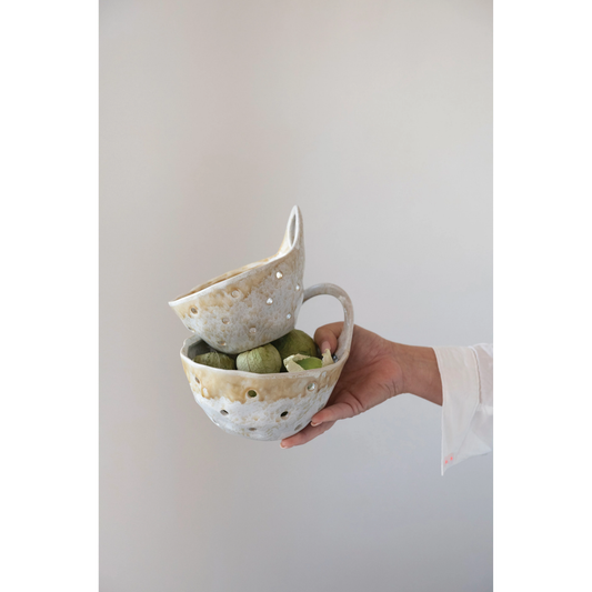 Stoneware Colanders with Handles (Set of 2)