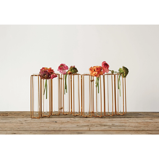 Gold Metal Multi Fixture Vase