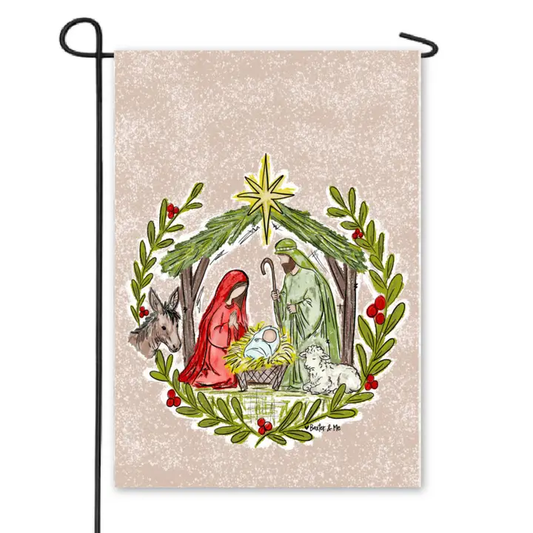 Christmas Nativity Garden Flag