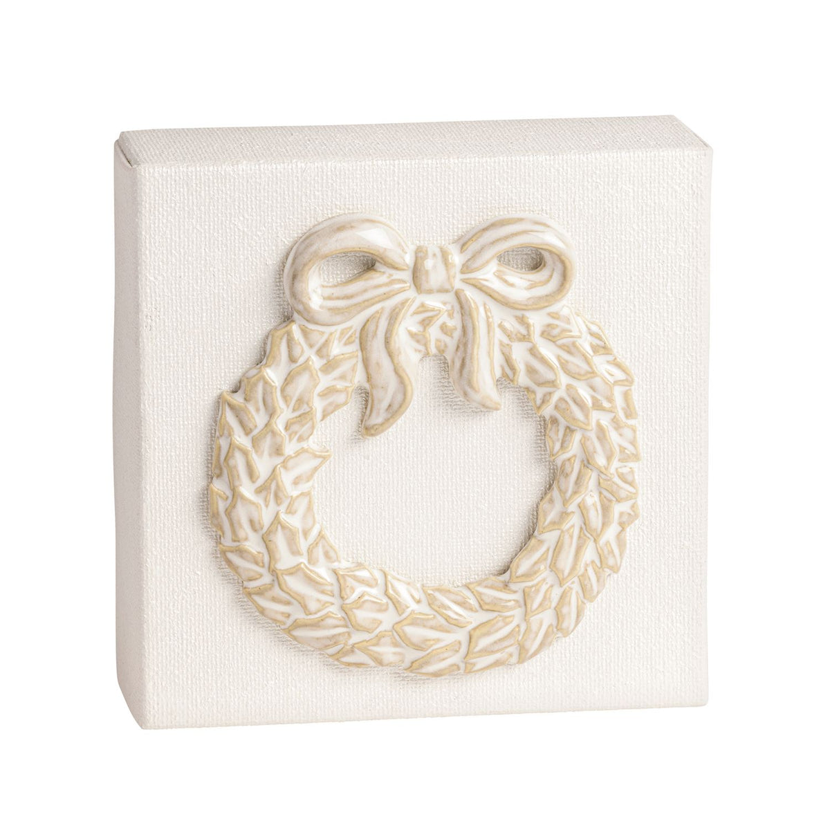 White Christmas Plaque: Wreath