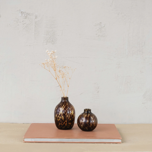 Tortoise Glass Bud Vase