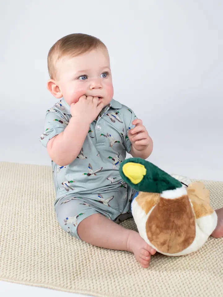 Polo Romper in Mallards 3-6mo.
