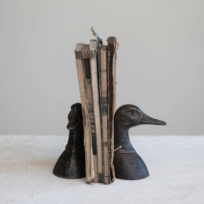 Cast Iron Duck Head Bookends (Set of 2)