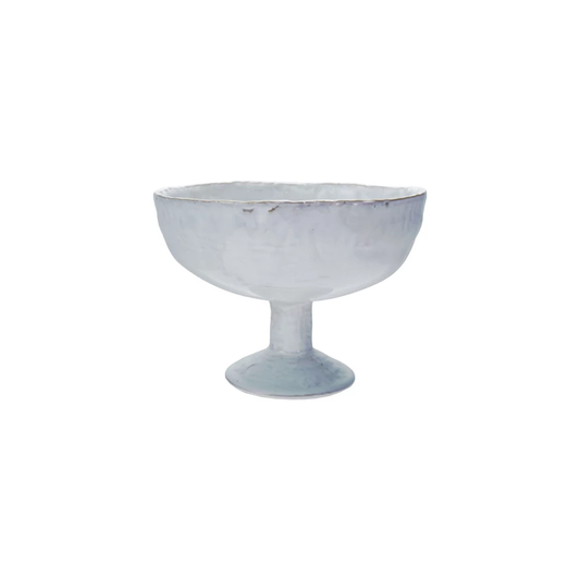 10" Stoneware Crackle Glaze Pedestal Bowl