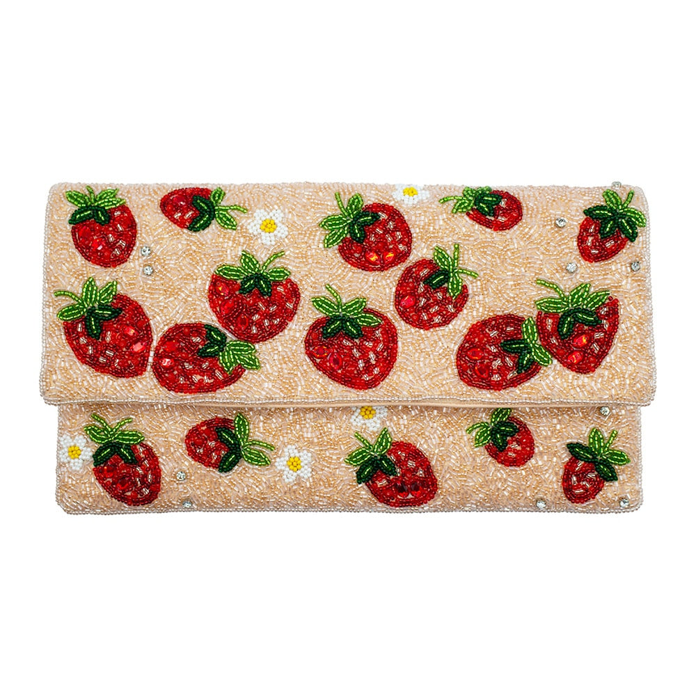 La Chic Beaded Strawberry Clutch: