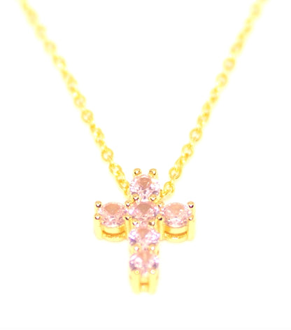 The Ami Pink Cross Necklace