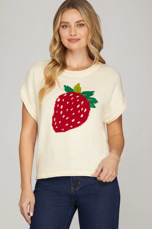 The Dahlia Strawberry Sweater