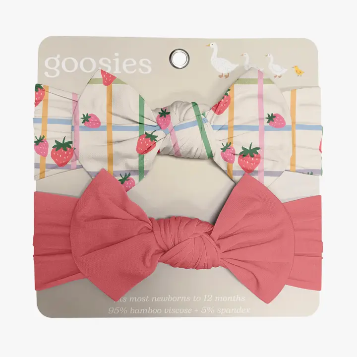 Strawberry Patch Headband Bow Set of 2