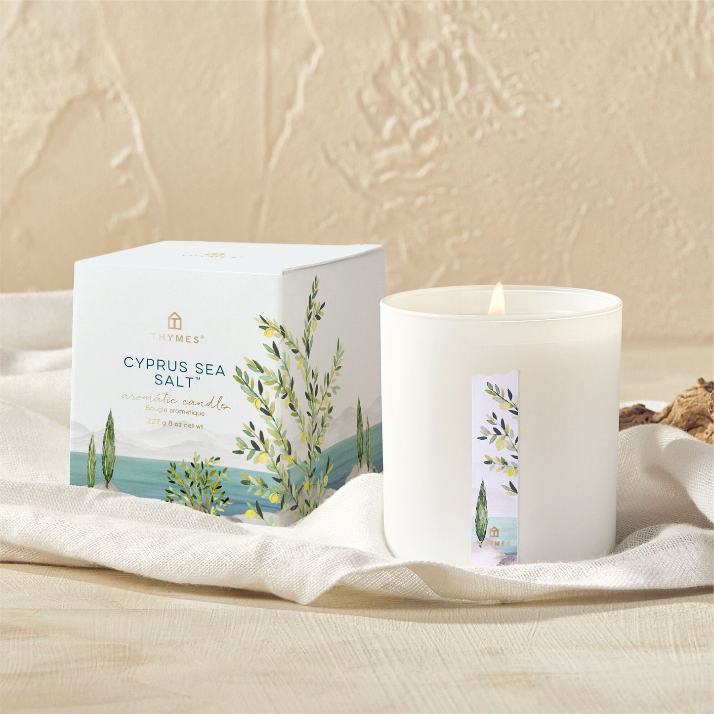 Thymes: Cypress Sea Salt Candle 8oz