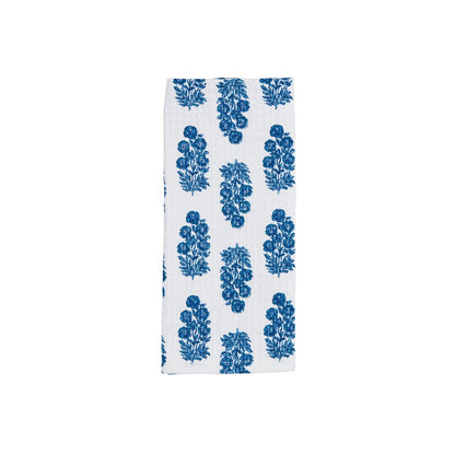 Blue & White Print Tea Towel