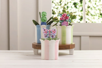Cabana Stripe Pot with Plant Stake