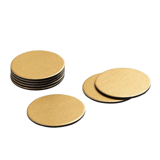 Gold Luster Round 8" Felt Bottom Coasters
