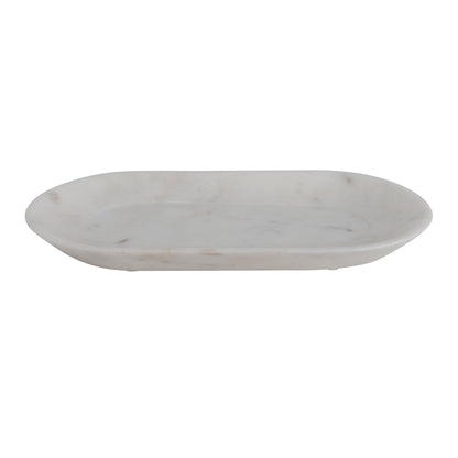 White Marble Oval Tray 10.75"