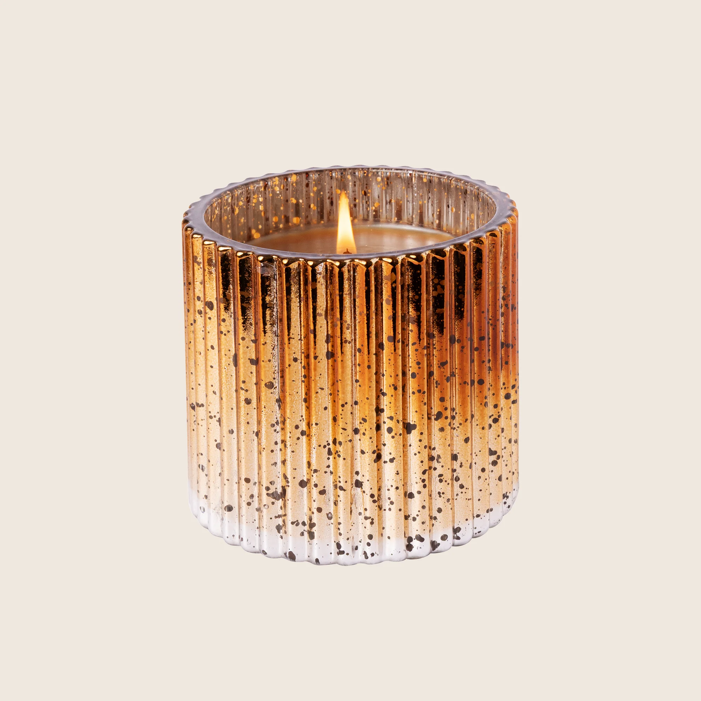 Aromatique: Ribbed Mercury Glass Candle in Cinnamon Cider