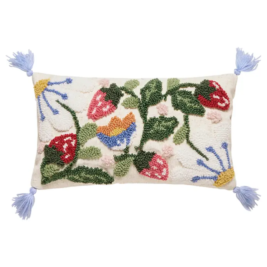 Strawberry Lumbar Tassel Pillow
