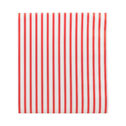 Red and White Stripe Paper Table Runner 16x120