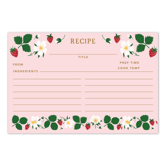 Strawberry Patch Recipe Cards (Set of 50)