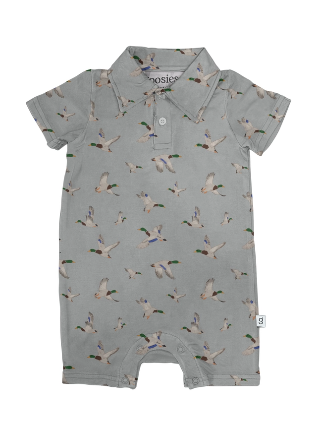 Polo Romper in Mallards 3-6mo.