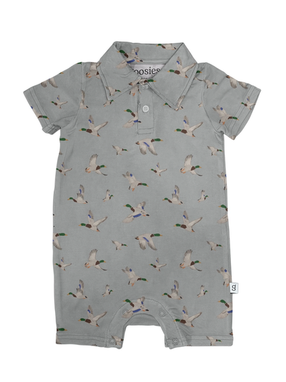 Polo Romper in Mallards 3-6mo.