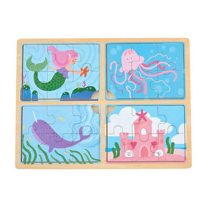 Mud Pie Nautical 4 in 1 Puzzle-