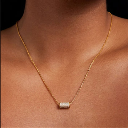 Petit Pave Mini Tube Necklace by Dean Davidson