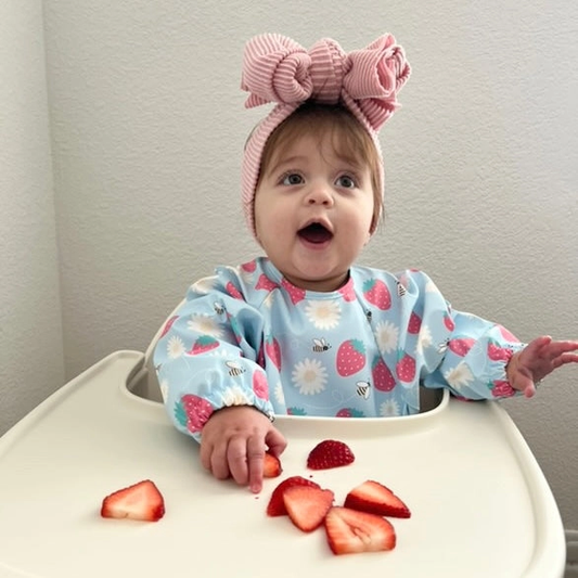 The Grayson Long Sleeve Bib: Strawberry Patch