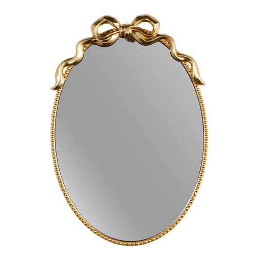 24" Gold Oval Bow Mirror
